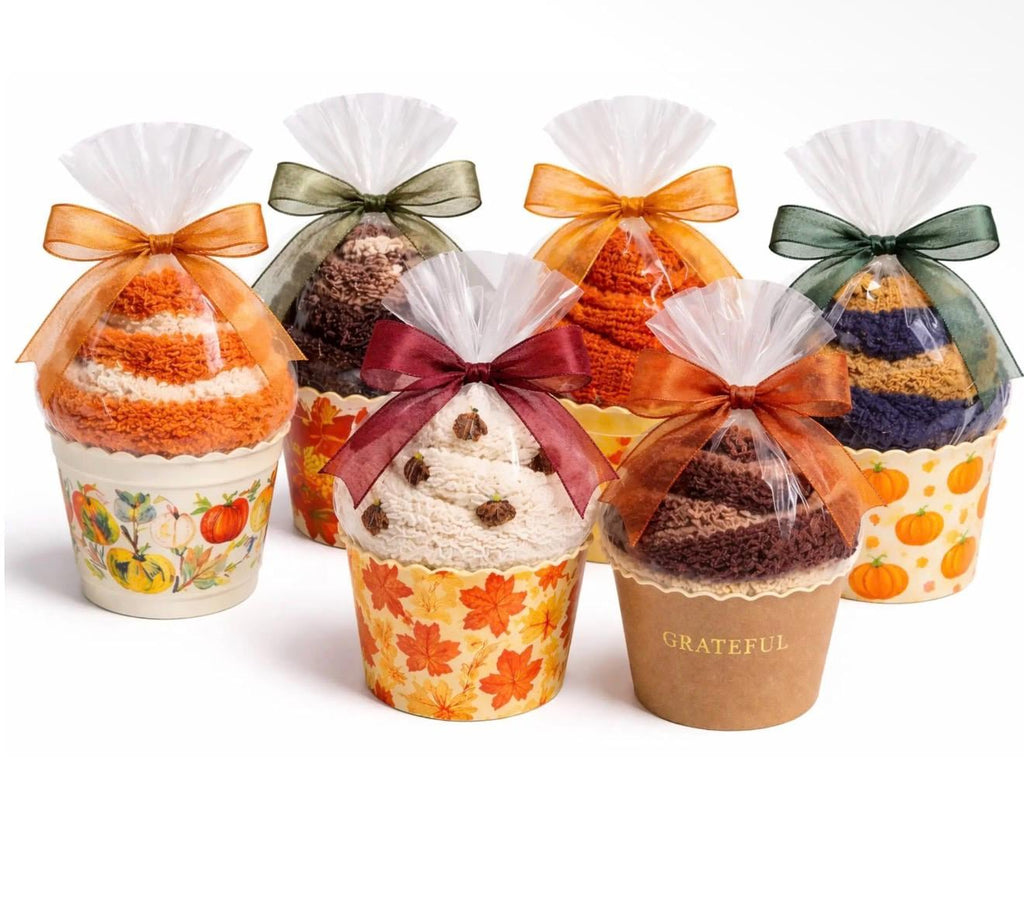 Fall Leaves Gift Bag for Her | Teacher and Nurse Appreciation Gift with Mini Scrub and Cozy Socks | Friendsgiving, Hostess, Staff Gift