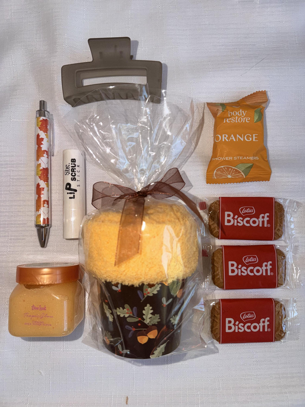 Fall Leaves Gift Bag for Her | Teacher and Nurse Appreciation Gift with Mini Scrub and Cozy Socks | Friendsgiving, Hostess, Staff Gift