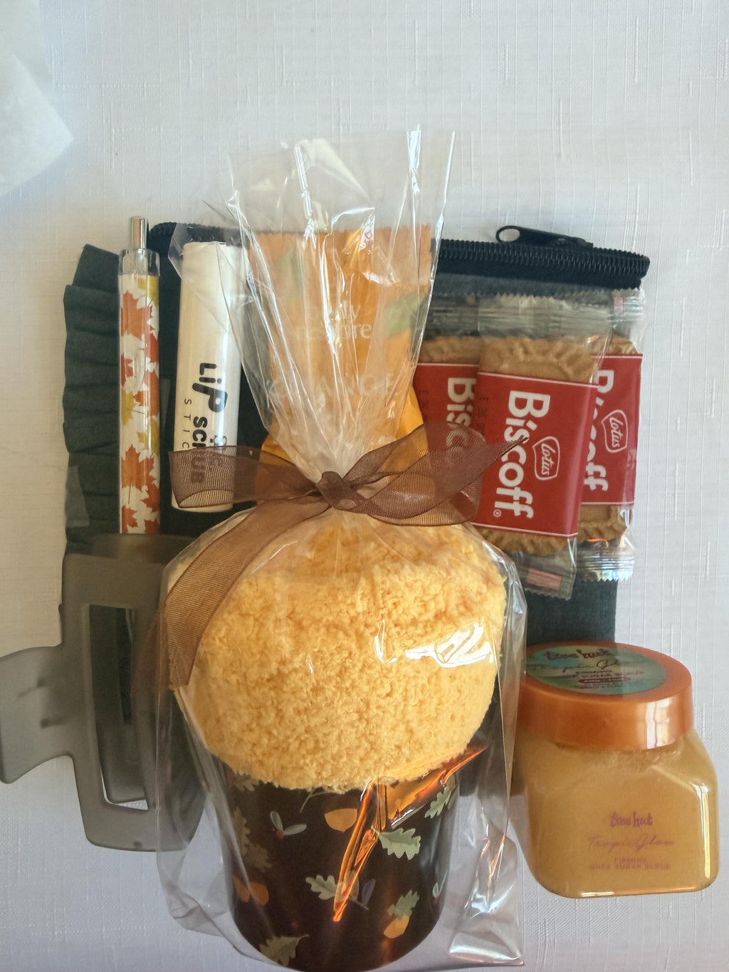 Fall Leaves Gift Bag for Her | Teacher and Nurse Appreciation Gift with Mini Scrub and Cozy Socks | Friendsgiving, Hostess, Staff Gift