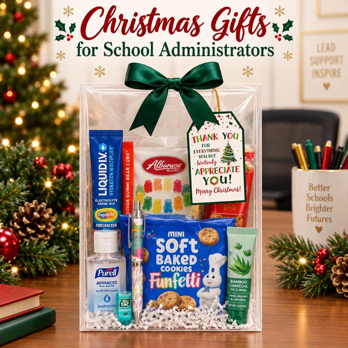 Christmas School Administrator Gift Bag | Principal Assistant Principal Dean Gift | Holiday Thank You, Ready to Gift