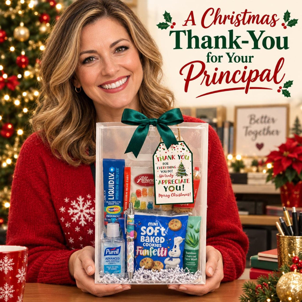 Christmas School Administrator Gift Bag | Principal Assistant Principal Dean Gift | Holiday Thank You, Ready to Gift