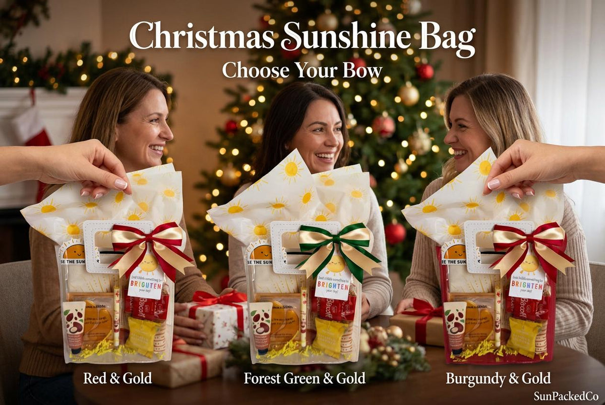 Christmas Sunshine Gift Bag | Holiday Self Care Gift Set for Her, Cozy Socks Spa Gift, Ready to Gift