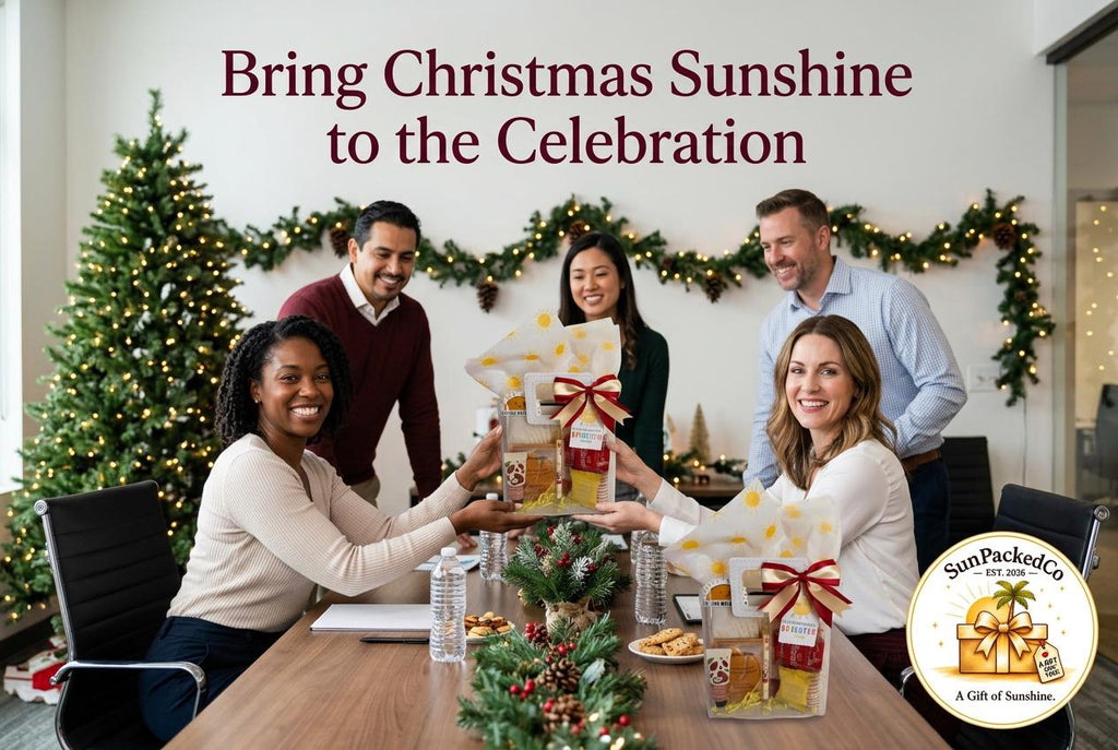 Christmas Sunshine Gift Bag | Holiday Self Care Gift Set for Her, Cozy Socks Spa Gift, Ready to Gift