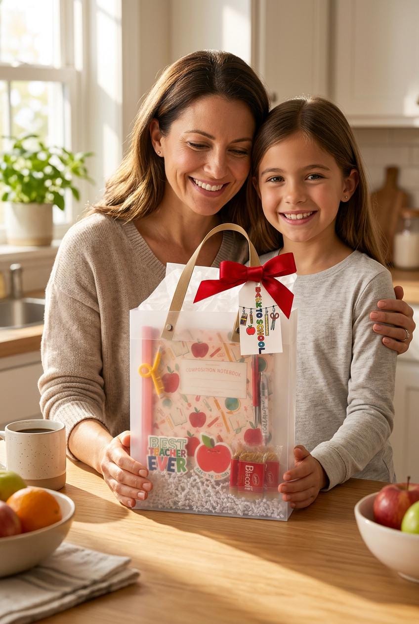 Apple for the Teacher Gift Set | Teacher Appreciation Gift Bag, Thank You Teacher Gift, Ready to Gift