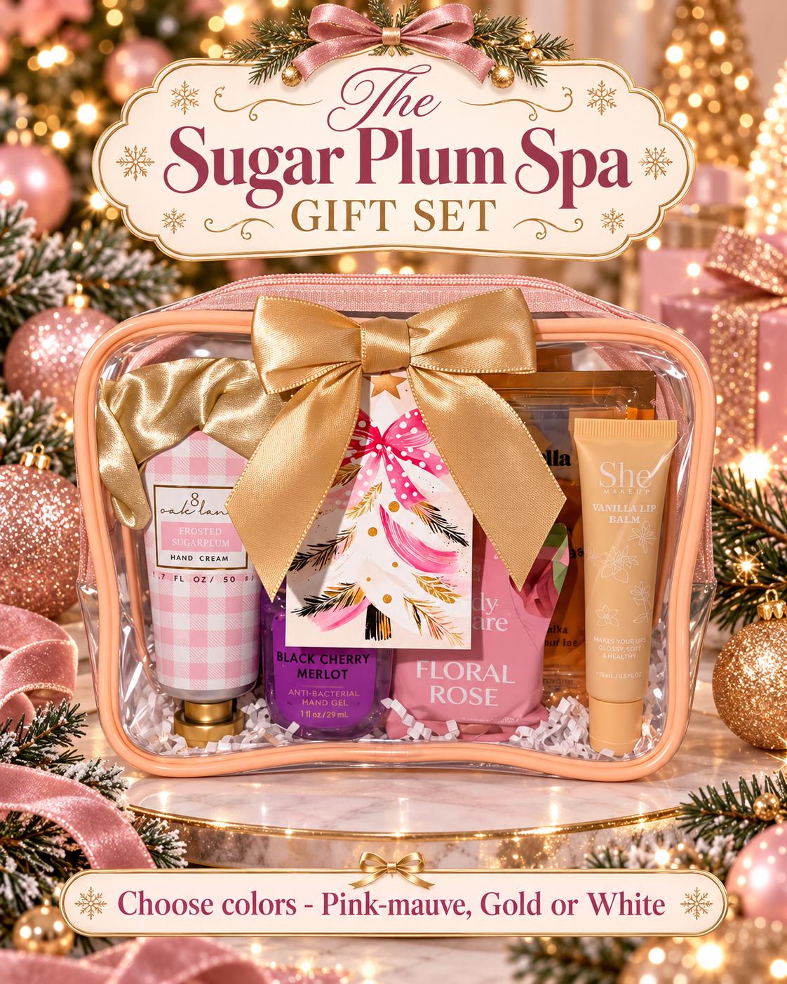Sugar Plum Spa Gift Set | Christmas Spa Gift for Her, Self Care Gift Bag, Holiday Pamper Gift, Ready to Give