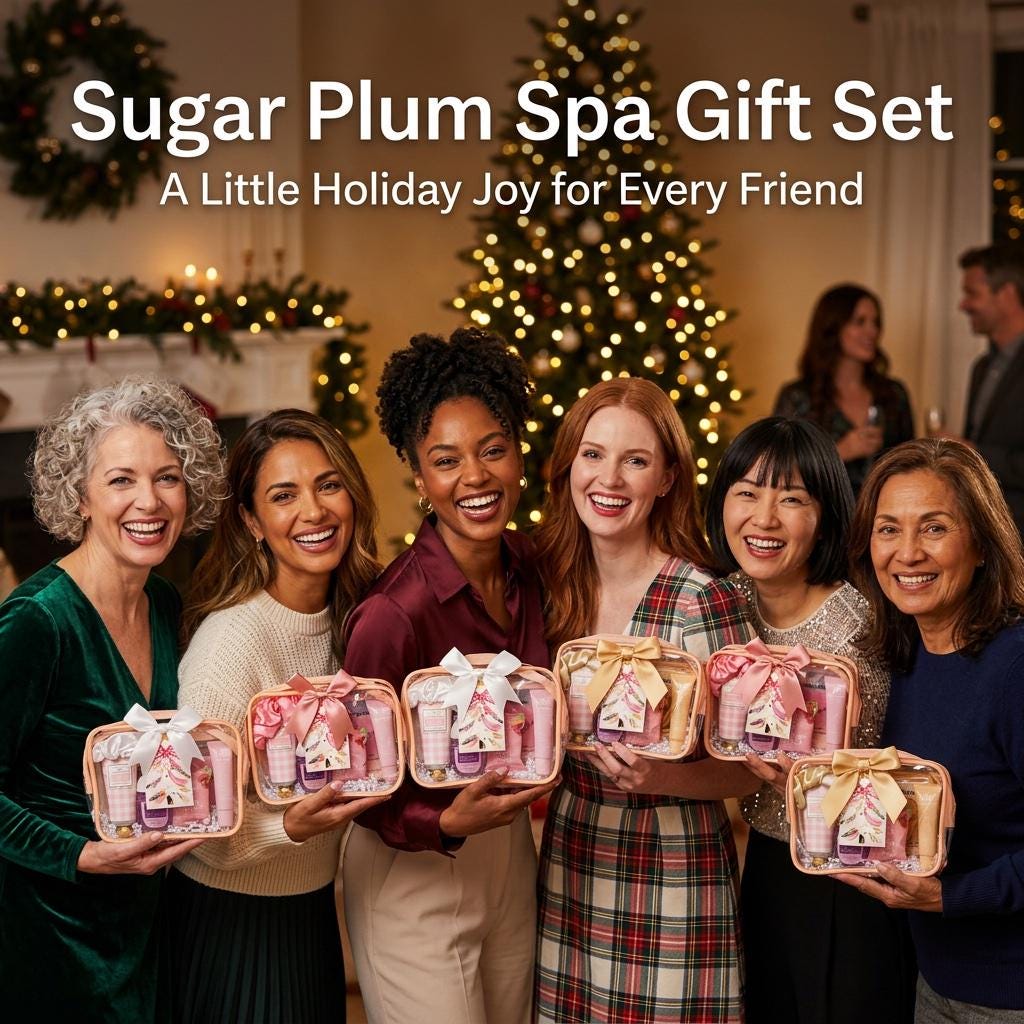 Sugar Plum Spa Gift Set | Christmas Spa Gift for Her, Self Care Gift Bag, Holiday Pamper Gift, Ready to Give