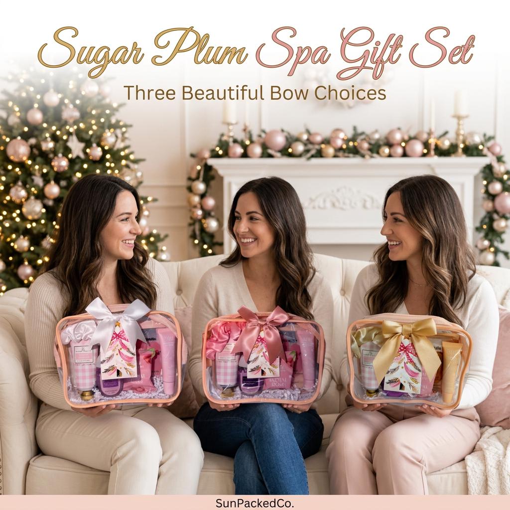 Sugar Plum Spa Gift Set | Christmas Spa Gift for Her, Self Care Gift Bag, Holiday Pamper Gift, Ready to Give