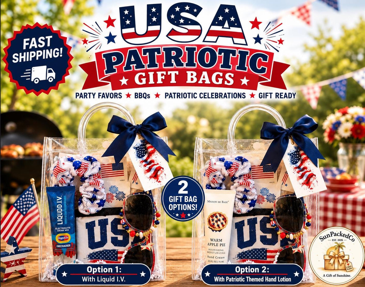 Patriotic Labor Day Gift Bag | BBQ Party Favors, Hostess Gift (USA Theme)