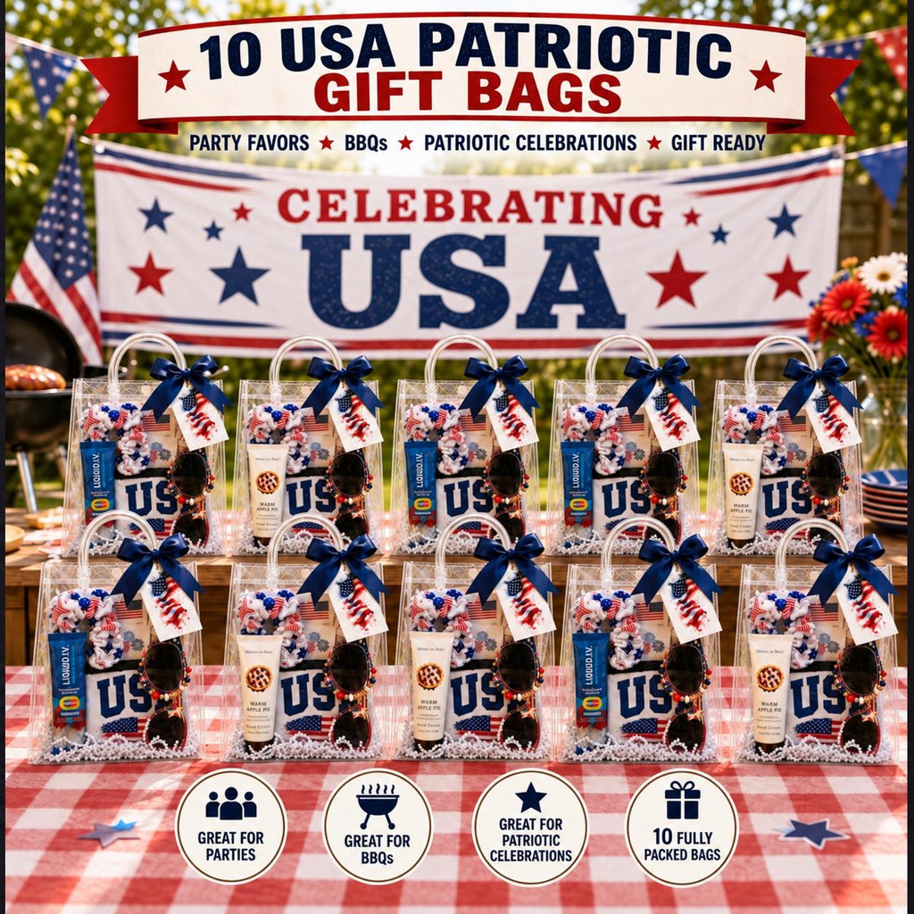 Patriotic Labor Day Gift Bag | BBQ Party Favors, Hostess Gift (USA Theme)