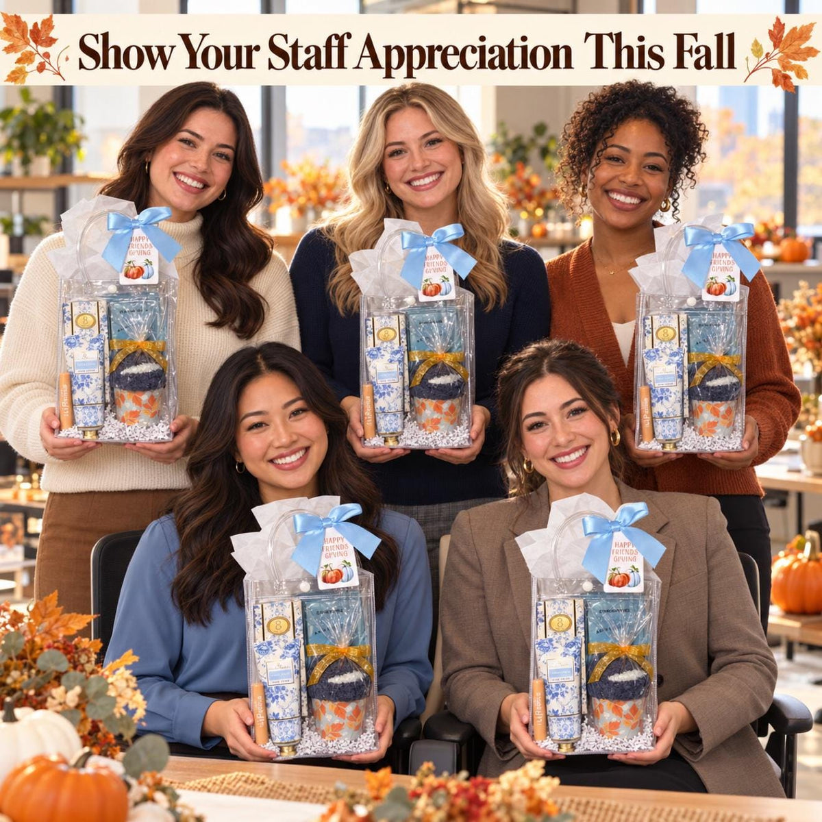 Autumn Breeze Gift Bag for Her | Teacher and Nurse Appreciation Gift with Hand Cream and Cozy Socks | Friendsgiving, Hostess, Staff Gift