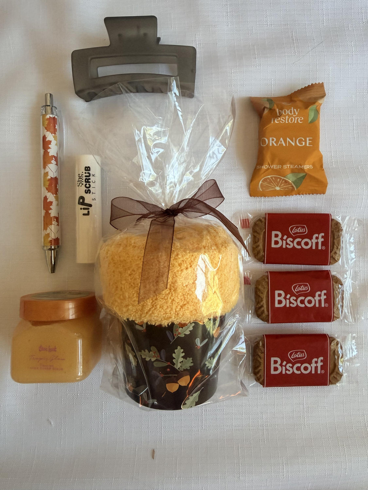 Fall Leaves Gift Bag for Her | Teacher and Nurse Appreciation Gift with Mini Scrub and Cozy Socks | Friendsgiving, Hostess, Staff Gift