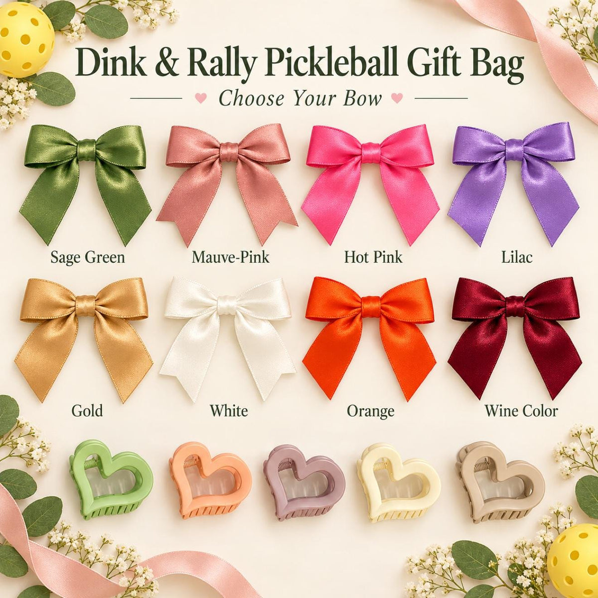 Dink & Rally Pickleball Gift Bag for Women | Pickleball Lover Birthday Gift with Pouch, Lip Balm and Hand Lotion, Sunscreen | Teammate Gift