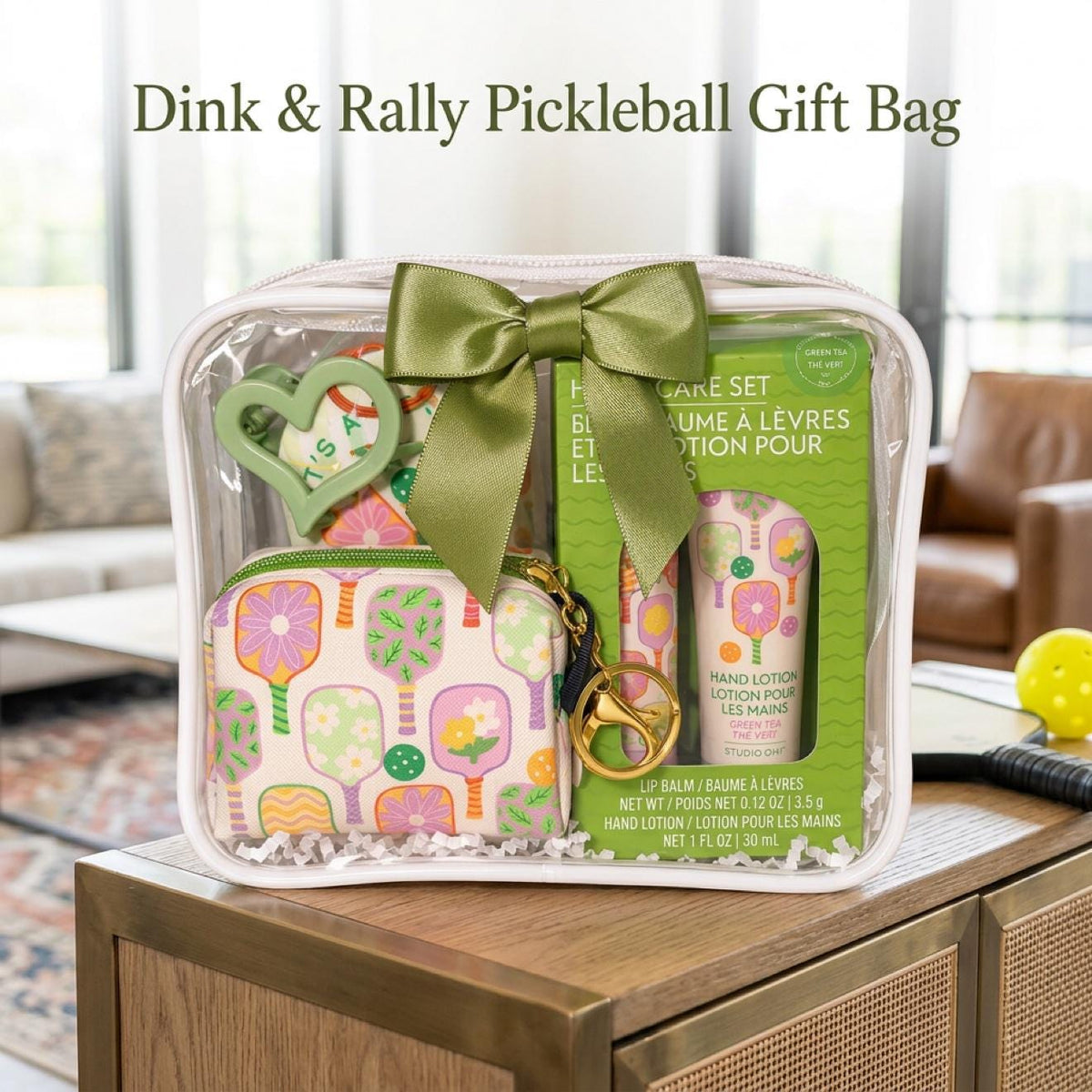 Dink & Rally Pickleball Gift Bag for Women | Pickleball Lover Birthday Gift with Pouch, Lip Balm and Hand Lotion, Sunscreen | Teammate Gift