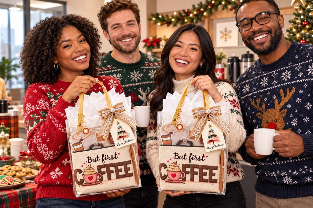 Coffee Lover Christmas Gift Bag | Coffee Gift for Teacher Nurse Coworker | Holiday Thank You Gift, Ready to Gift