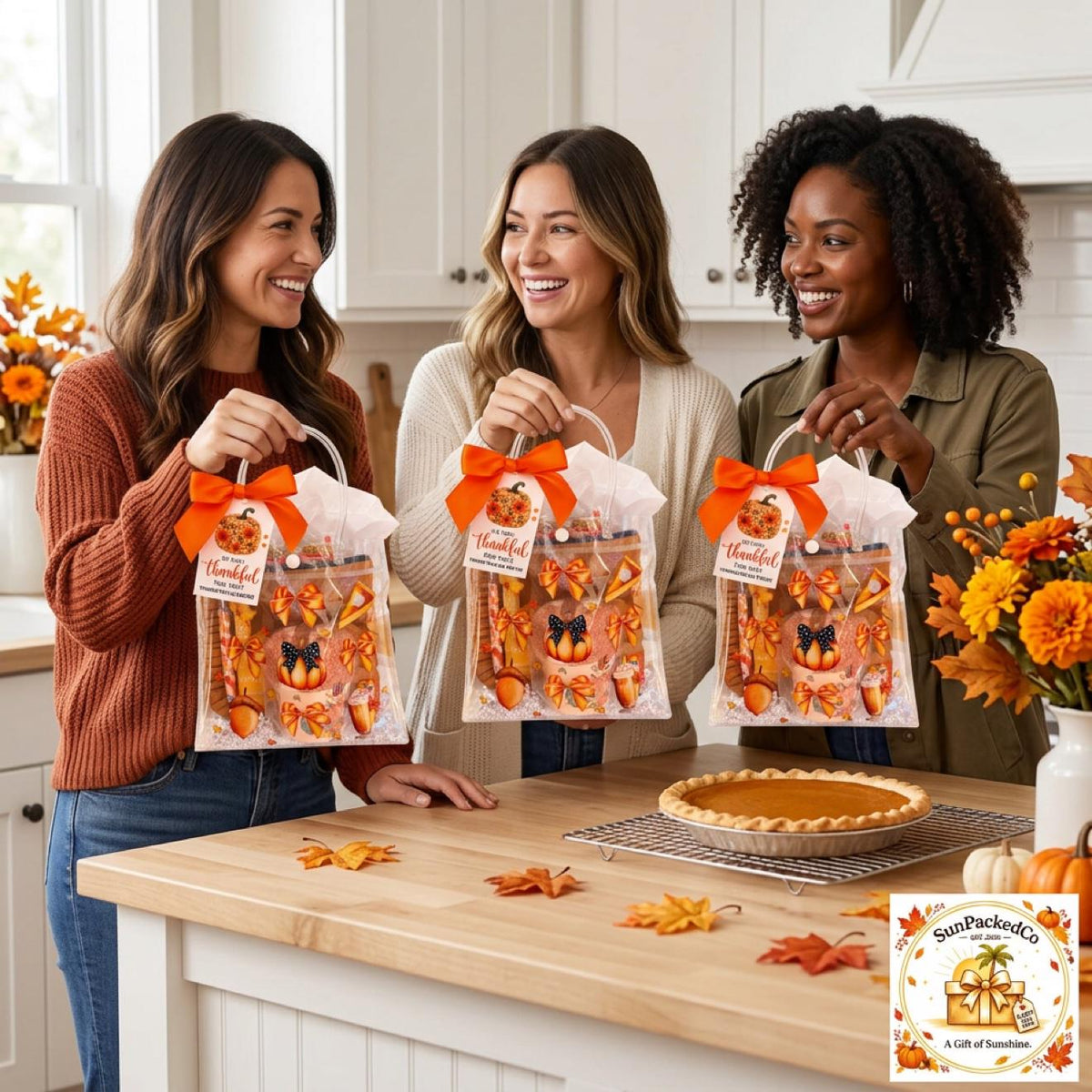 So Very Thankful Gift Bag | Fall Thank You Gift for Women, Cozy Socks Cupcake & Ruffle Pouch, Thanksgiving Hostess Friendsgiving Gift