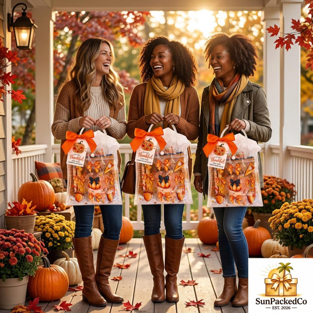 So Very Thankful Gift Bag | Fall Thank You Gift for Women, Cozy Socks Cupcake & Ruffle Pouch, Thanksgiving Hostess Friendsgiving Gift