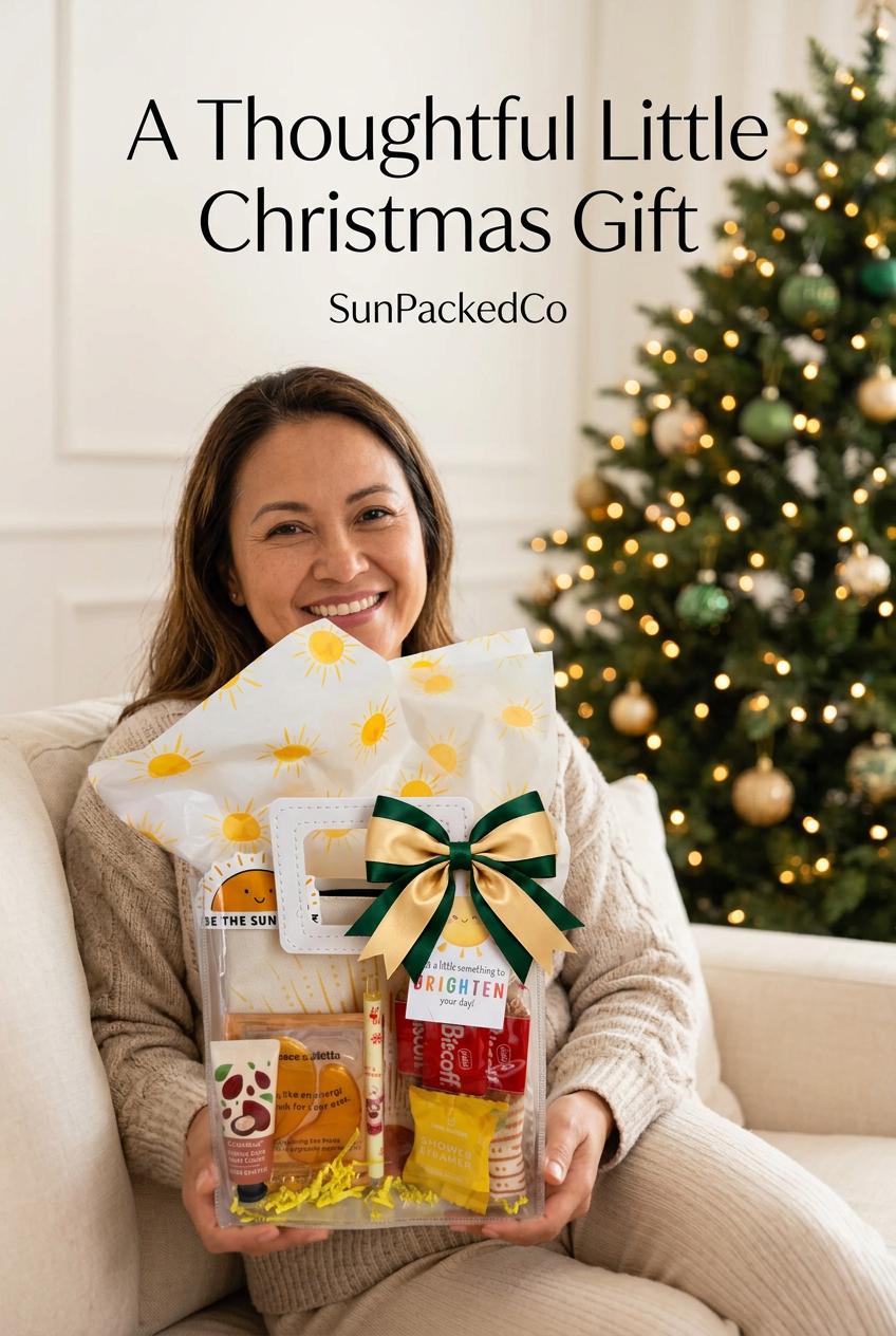 Christmas Sunshine Gift Bag | Holiday Self Care Gift Set for Her, Cozy Socks Spa Gift, Ready to Gift