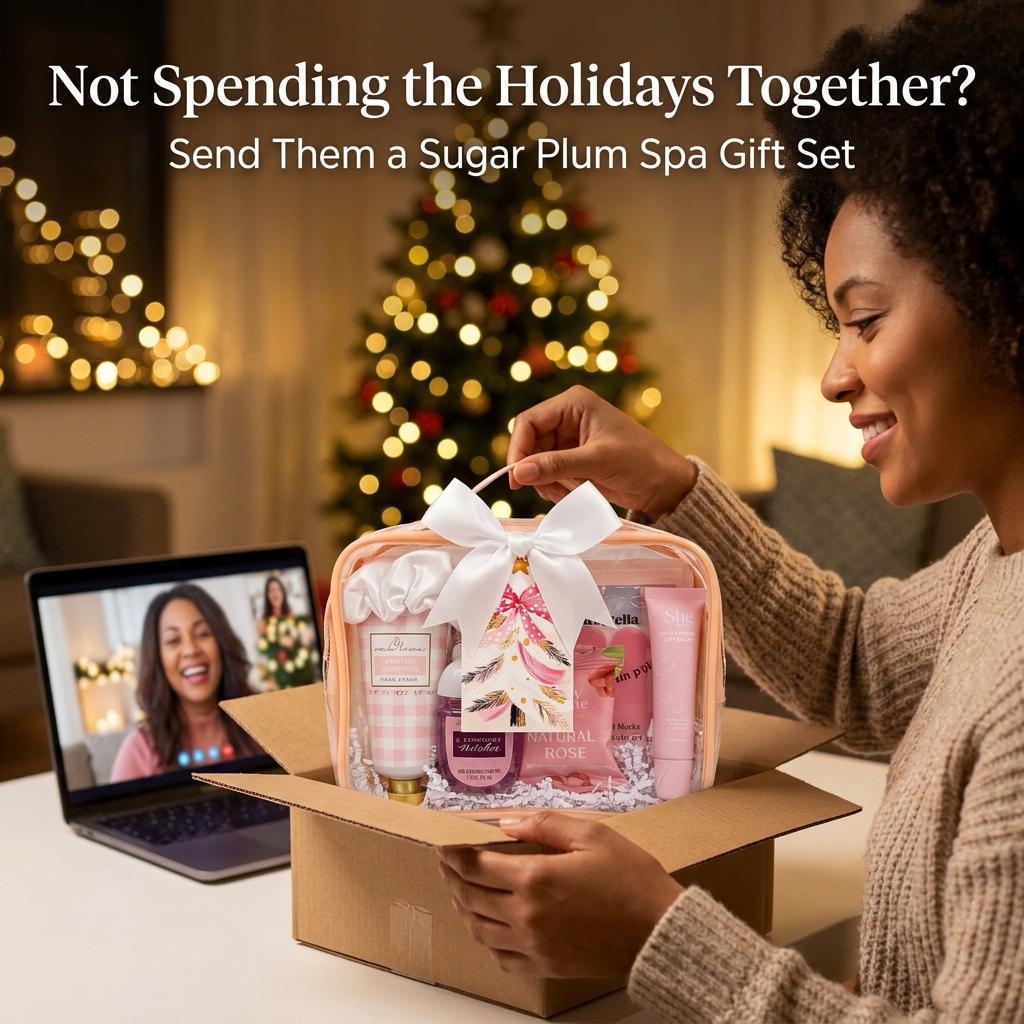 Sugar Plum Spa Gift Set | Christmas Spa Gift for Her, Self Care Gift Bag, Holiday Pamper Gift, Ready to Give
