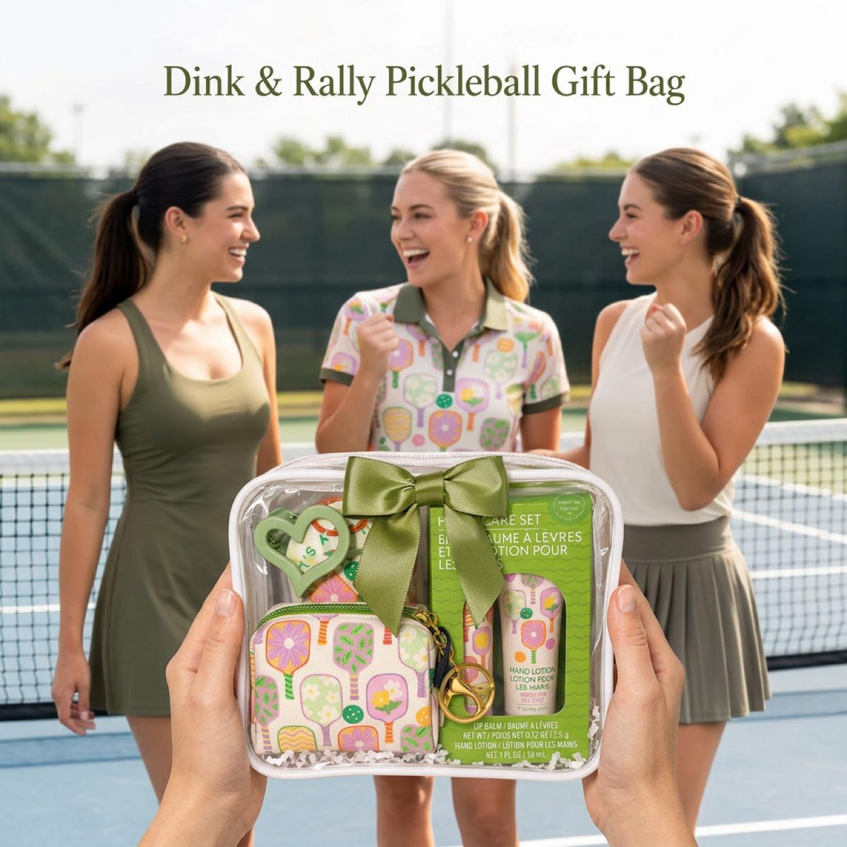 Dink & Rally Thanksgiving Pickleball Gift Bag | Hostess Gift with Pouch, Lip Balm and Hand Lotion, Sunscreen | Fall Thank You Gift