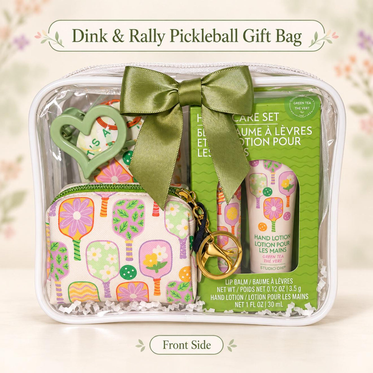 Dink & Rally Thanksgiving Pickleball Gift Bag | Hostess Gift with Pouch, Lip Balm and Hand Lotion, Sunscreen | Fall Thank You Gift