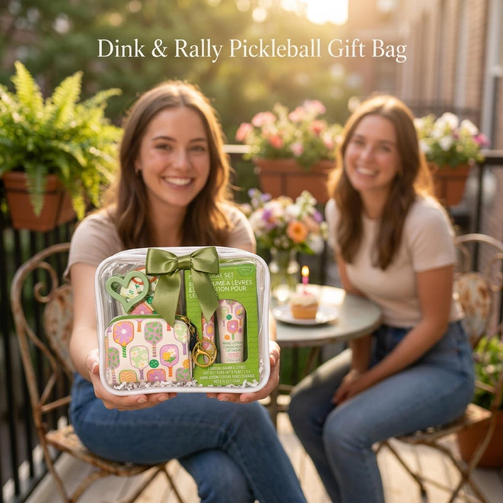 Dink & Rally Thanksgiving Pickleball Gift Bag | Hostess Gift with Pouch, Lip Balm and Hand Lotion, Sunscreen | Fall Thank You Gift