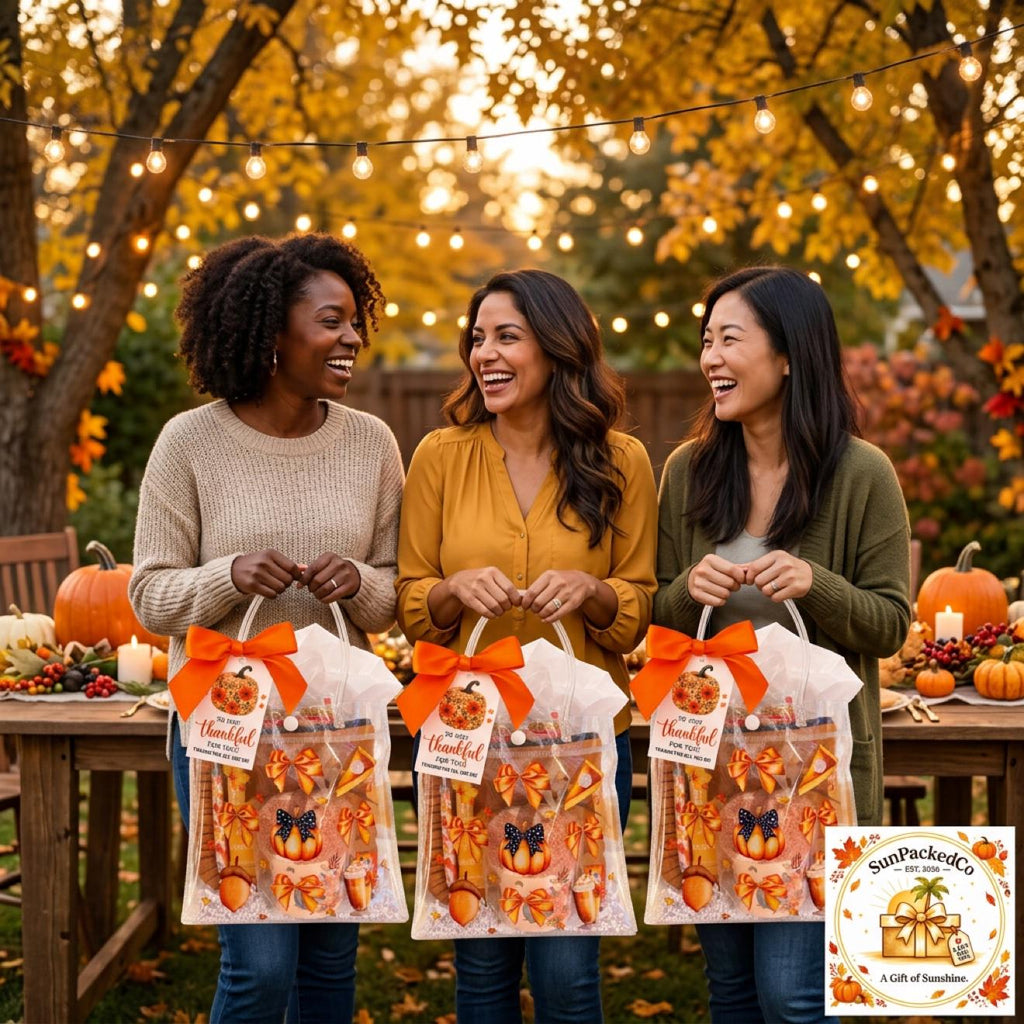 So Very Thankful Gift Bag | Fall Thank You Gift for Women, Cozy Socks Cupcake & Ruffle Pouch, Thanksgiving Hostess Friendsgiving Gift