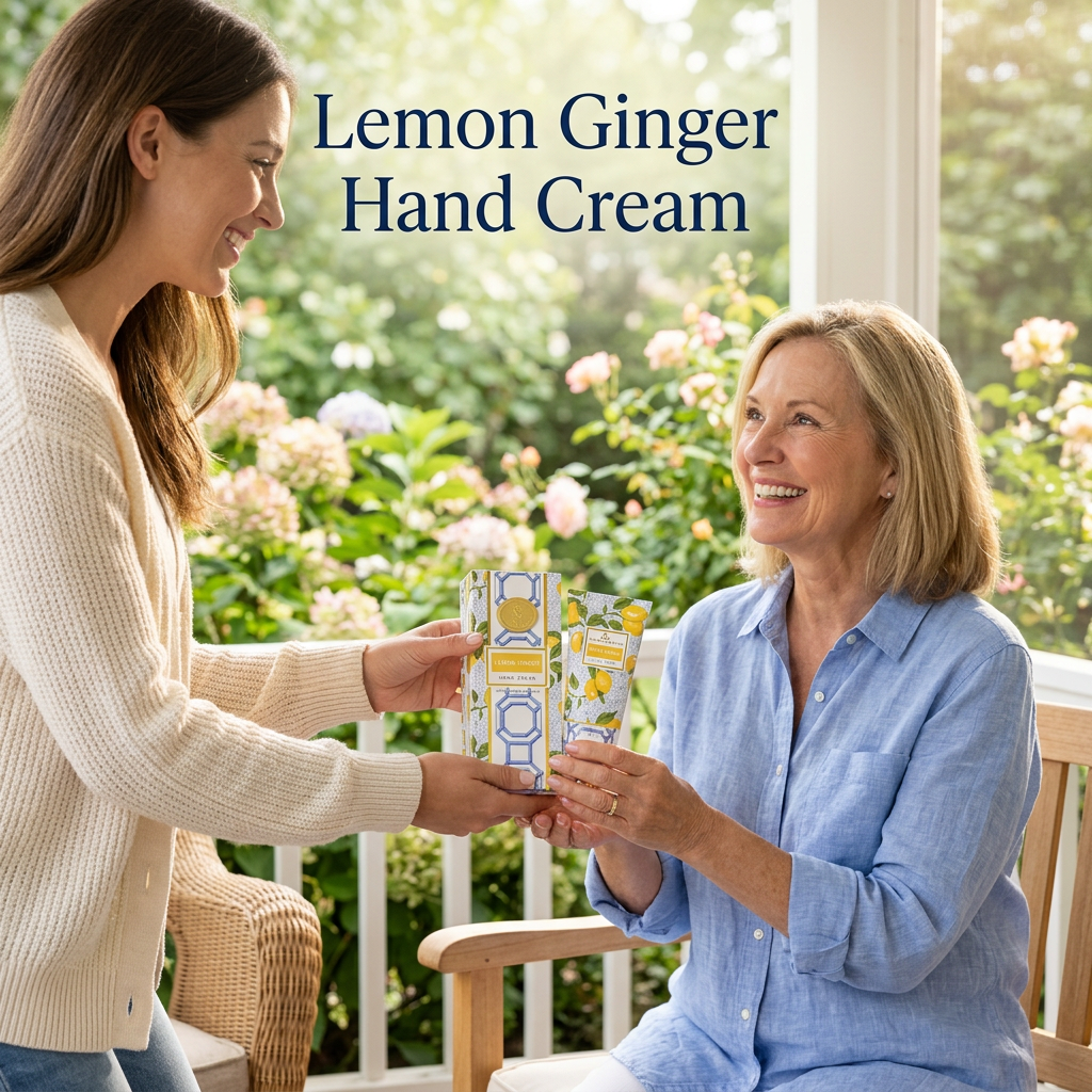 Lemon Ginger boxed hand cream gifted from daughter to mother
