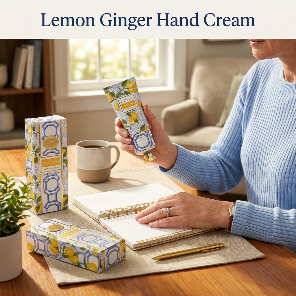 Lemon Ginger Hand Cream for a home-office hand-care break