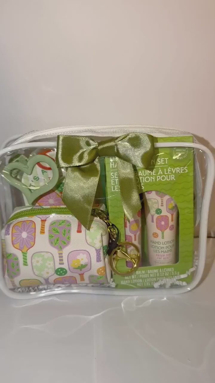 Dink & Rally Christmas Pickleball Gift Bag for Women | Holiday Gift with Pouch, Lip Balm and Hand Lotion, Sunscreen | Teammate Gift