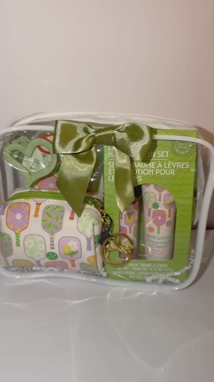 Dink & Rally Thanksgiving Pickleball Gift Bag | Hostess Gift with Pouch, Lip Balm and Hand Lotion, Sunscreen | Fall Thank You Gift