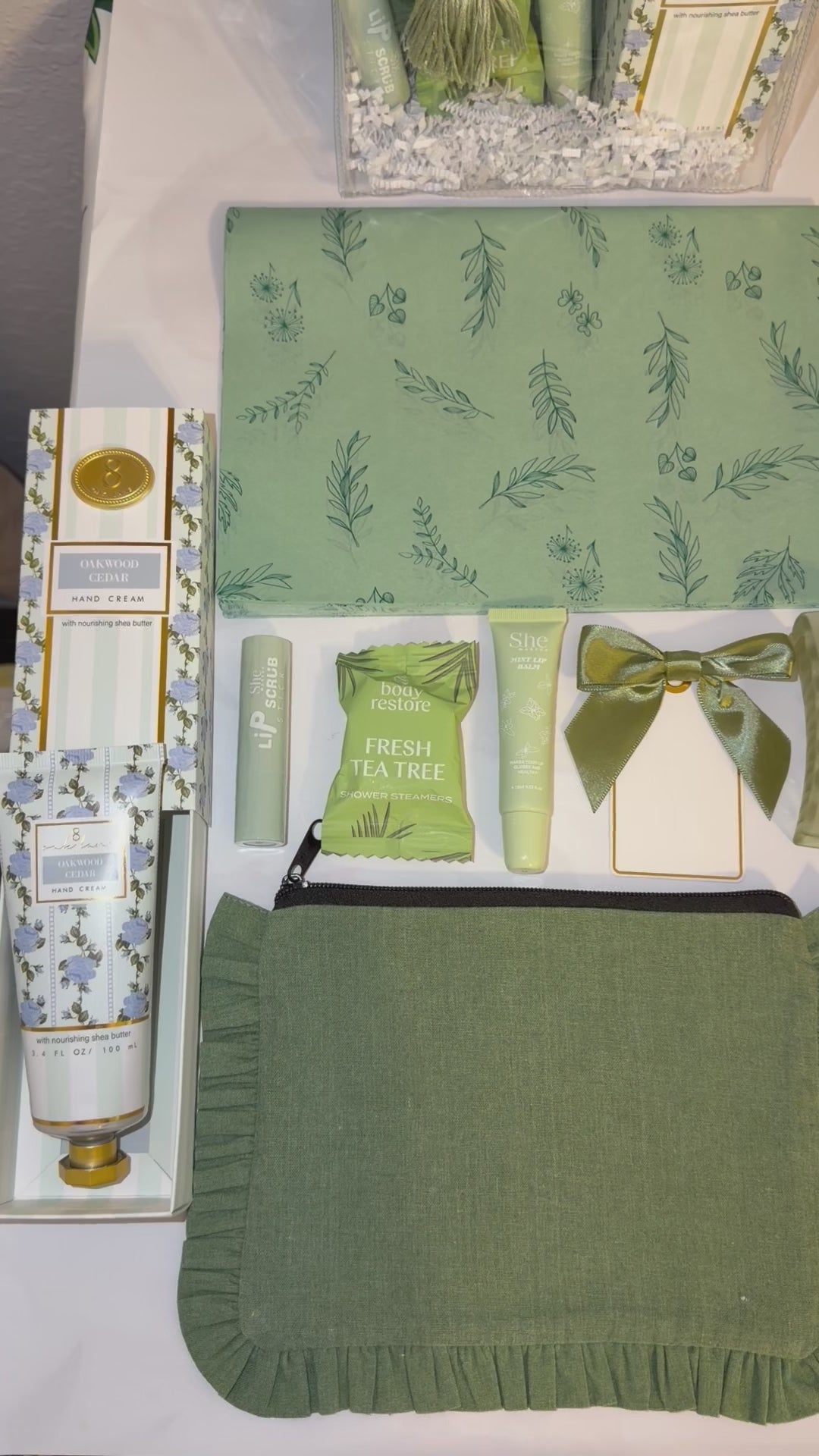 The Ruffle Edit Collection | Curated Gift Set | Canvas Ruffle Pouch | Self-Care Beauty Bundle