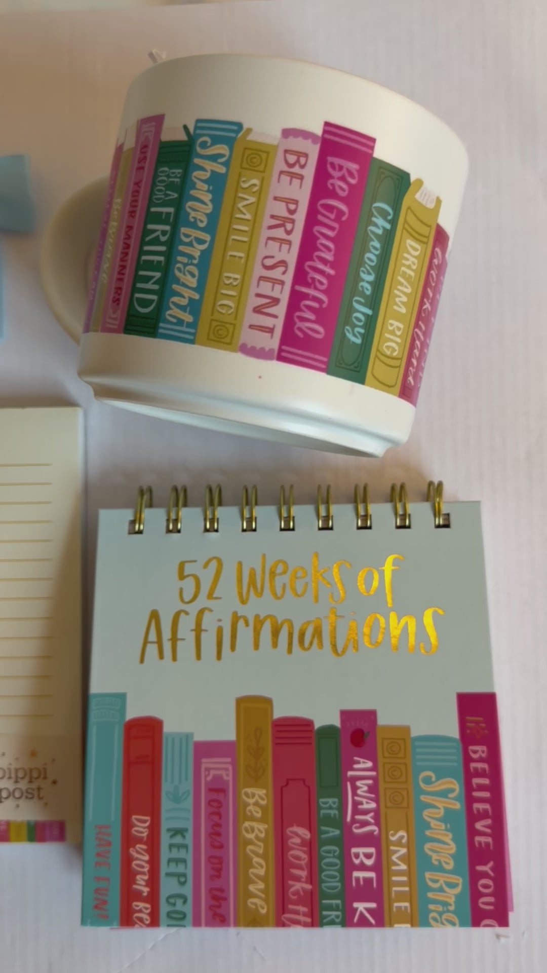 Pippi Post Affirmations Gift Set | Positive Affirmation Cards Gift Bag | Self Care Encouragement Gift for Women, Friends, Teens