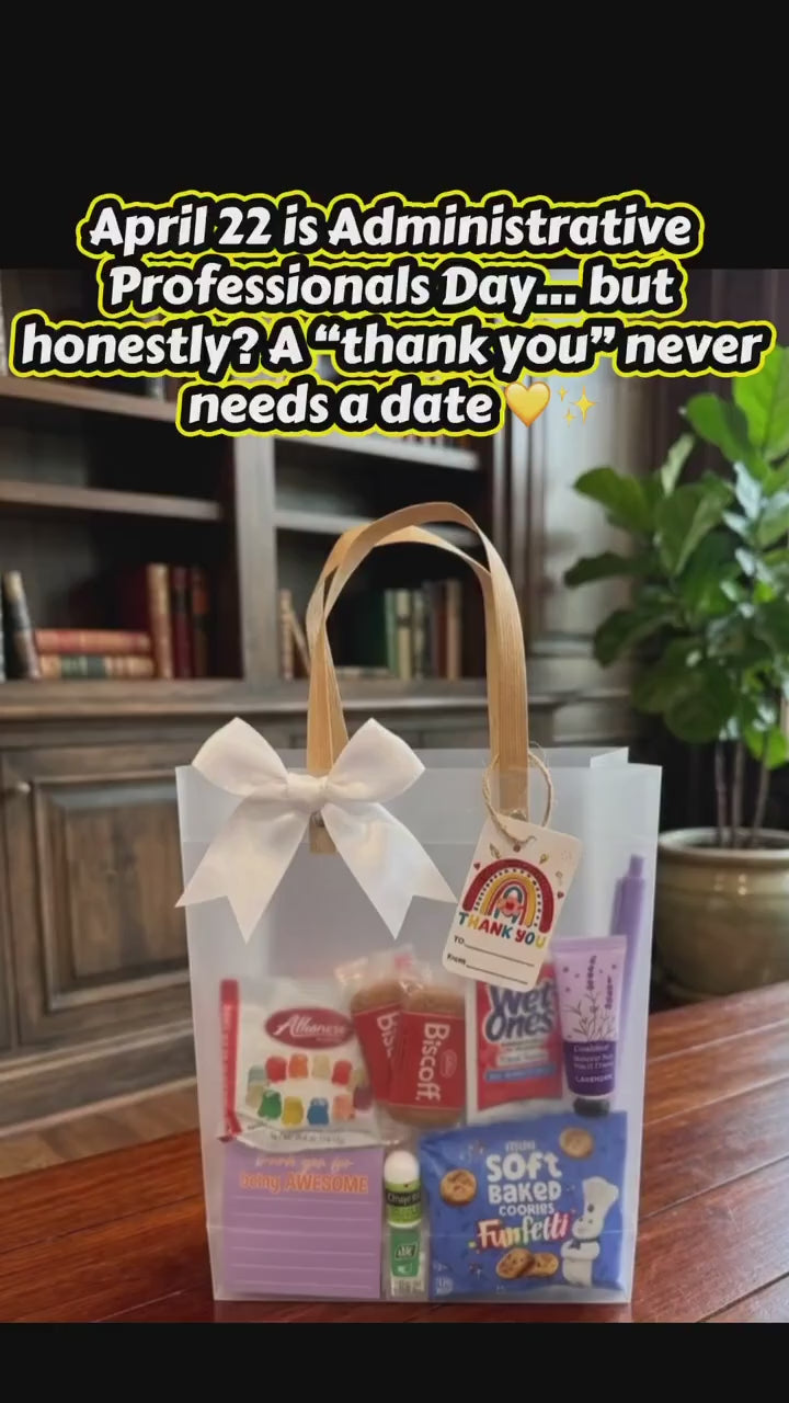 Administrative Professionals Day Gift Bag, Thank You Gift Basket, Office Staff Appreciation Gift, Teacher/Admin Appreciation, Ready to gift