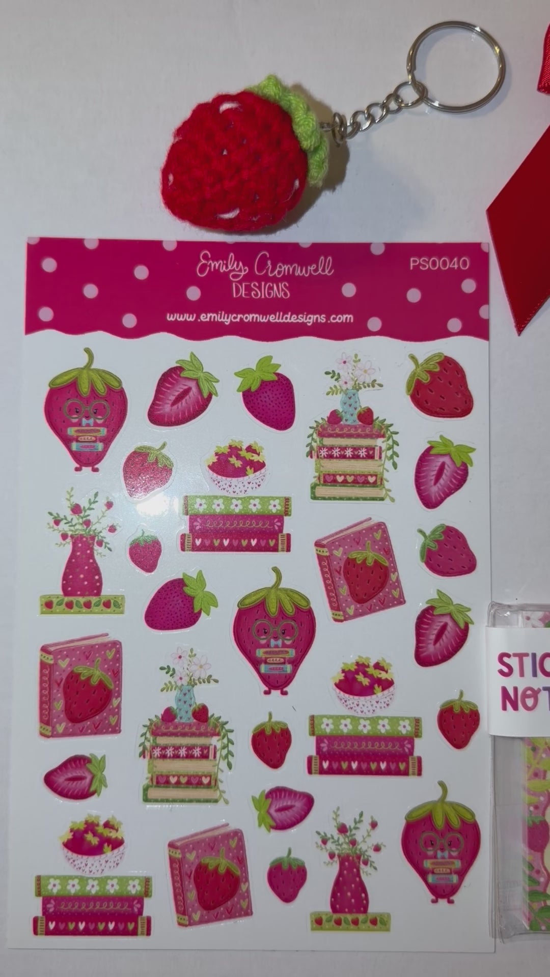 Strawberry Dreams Stationery Gift Set | Featuring Emily Cromwell Design Collection