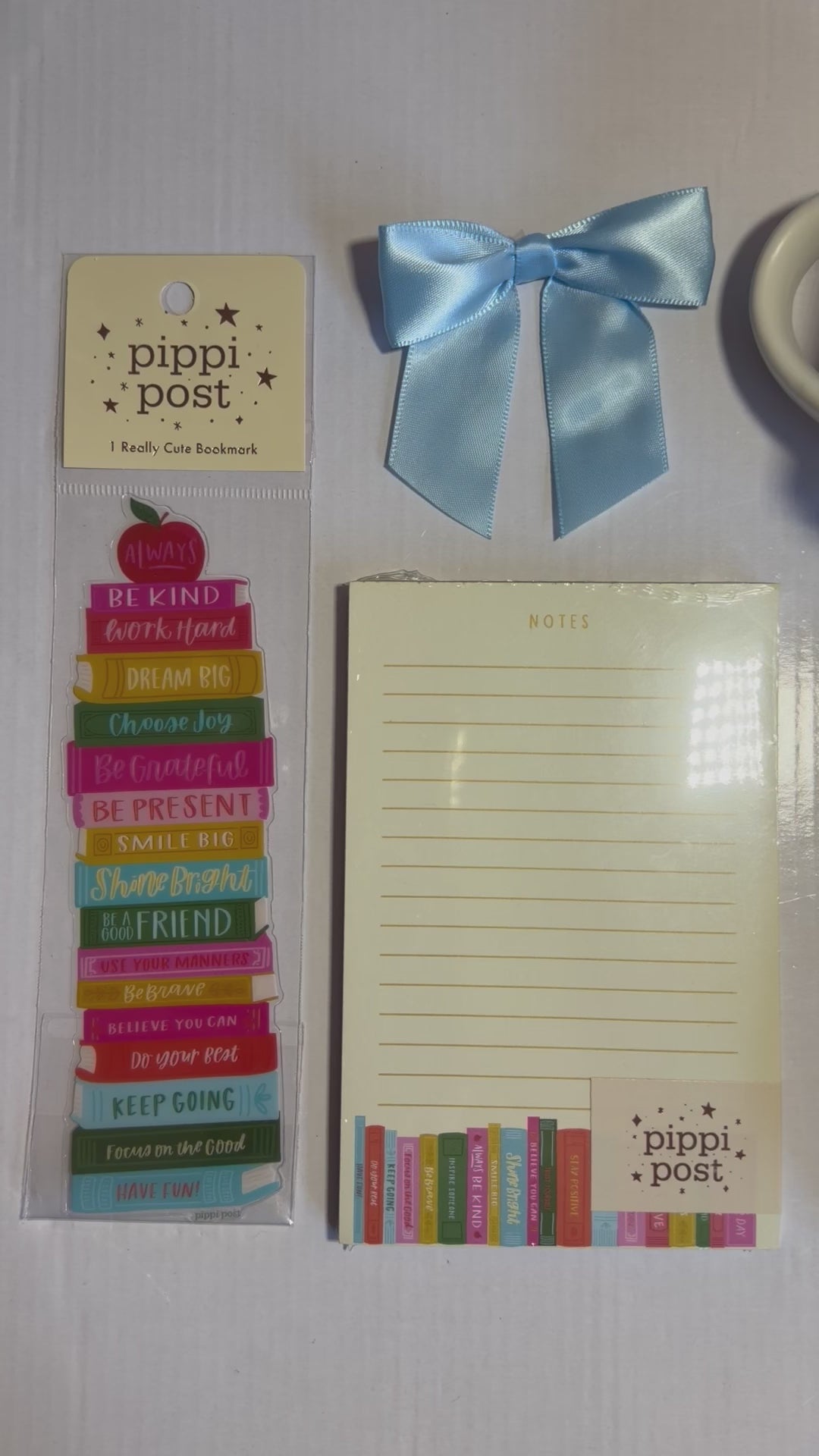 Pippi Post Affirmations Gift Set | Positive Affirmation Cards Gift Bag | Self Care Encouragement Gift for Women, Friends, Teens