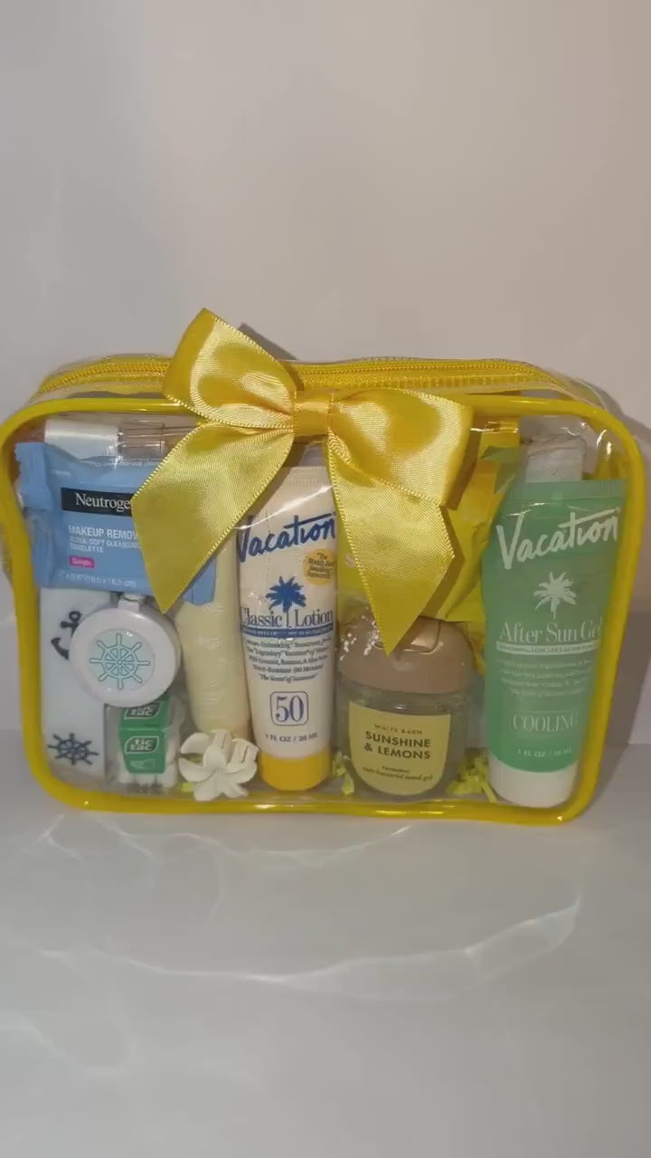 Sunshine Cruise Collection Gift Bag, Cruise Essentials, Bon Voyage Gift, Vacation Gift, Travel Gift for her, Yellow Gift Bag, Vacation Brand