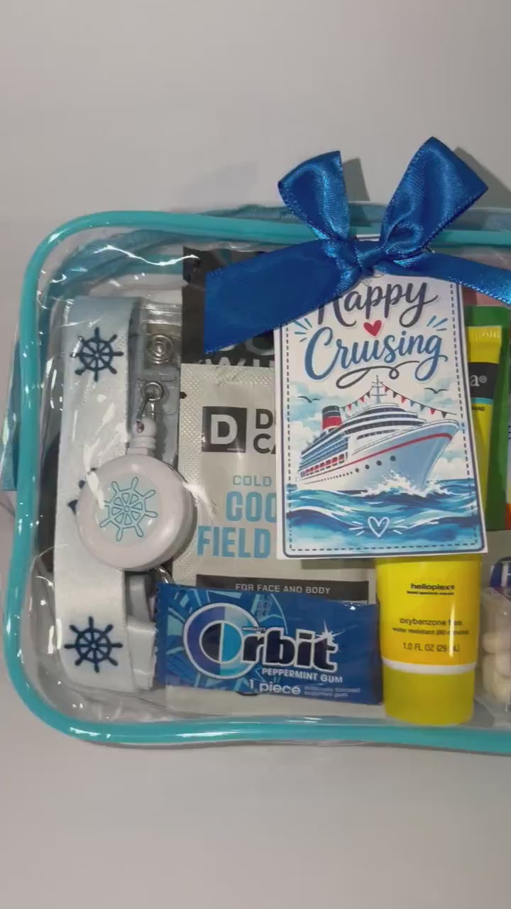 Mini Cruise Gift Bag, Cruise Must-Haves, Bon Voyage Gift, Travel Essentials, Cruise Party Favor, Bulk Cruise Gifts, TSA Travel Pouch, Family