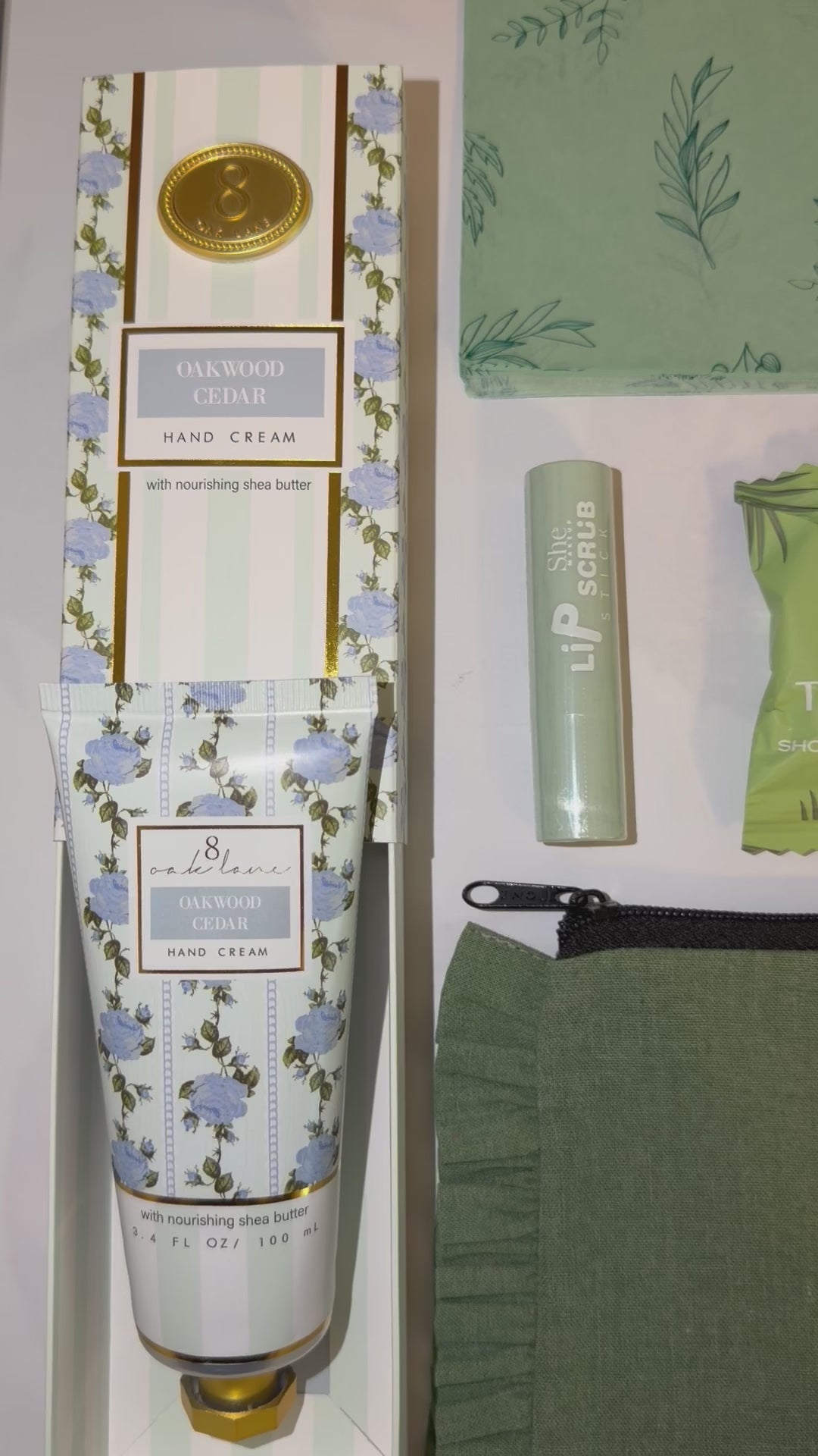 The Ruffle Edit Collection | Curated Gift Set | Canvas Ruffle Pouch | Self-Care Beauty Bundle
