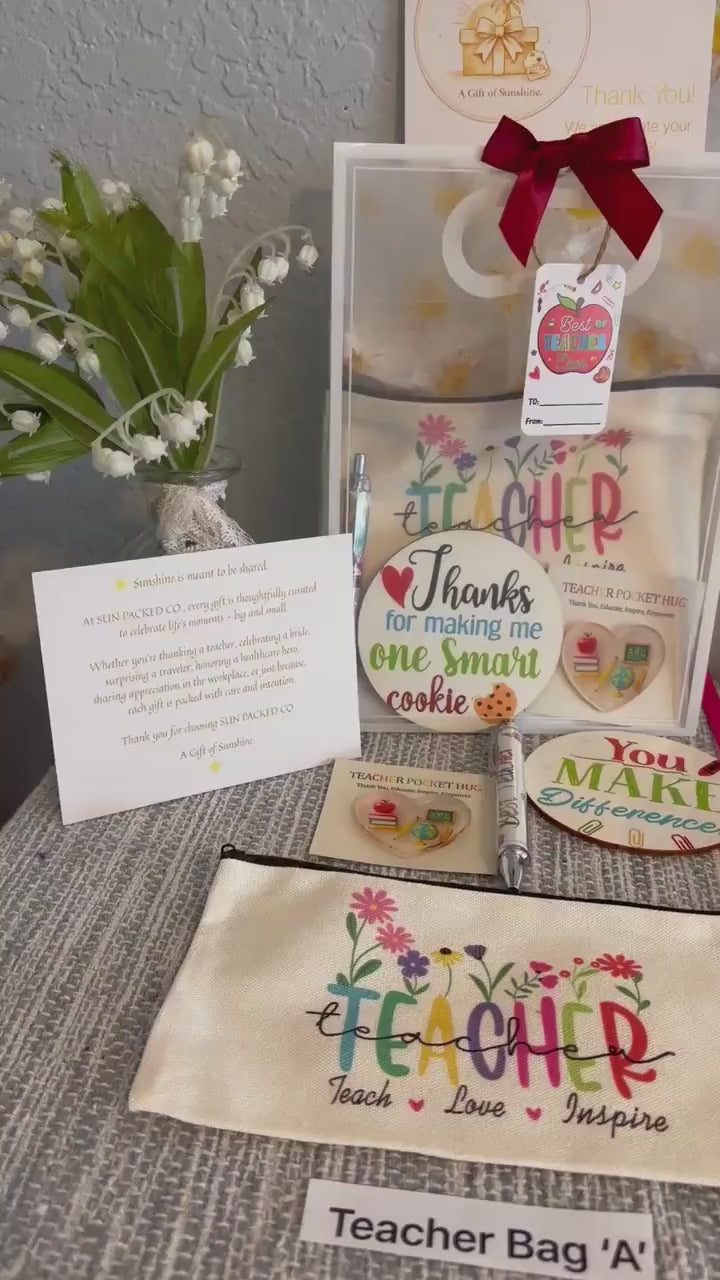 Teacher Appreciation Gift Bag – Thank-A-Teacher & Staff Members with a Touch of Sunshine