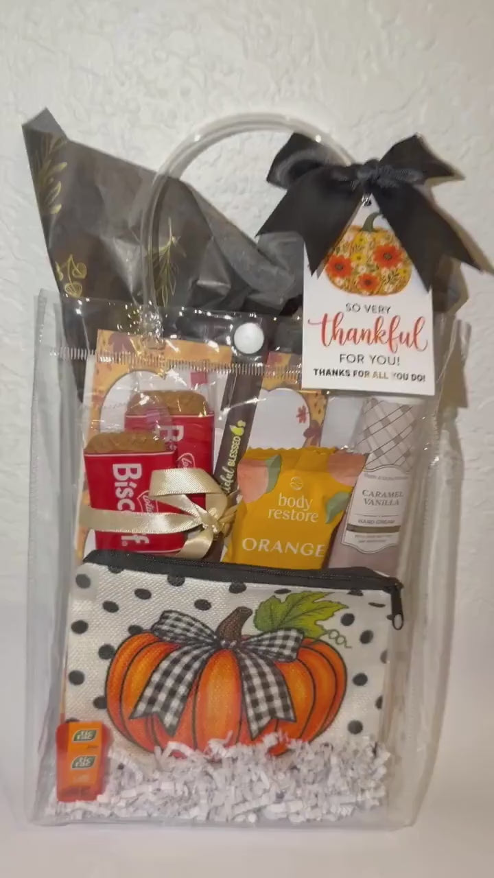 Fall Pumpkin Gift Bag | Thank You Gift for Her | Coworker Appreciation Gift