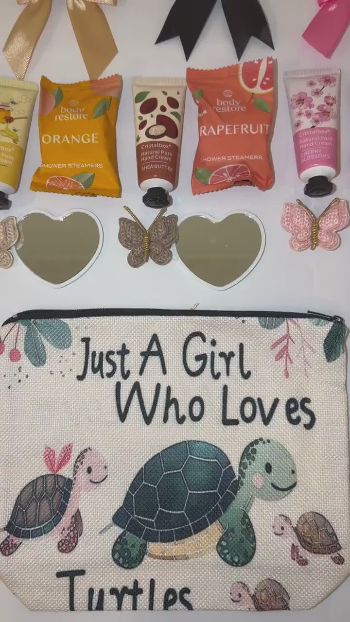 Turtle Lover Gift Bag: Birthday, Friend, Cosmetic Pouch, Self-Care Items