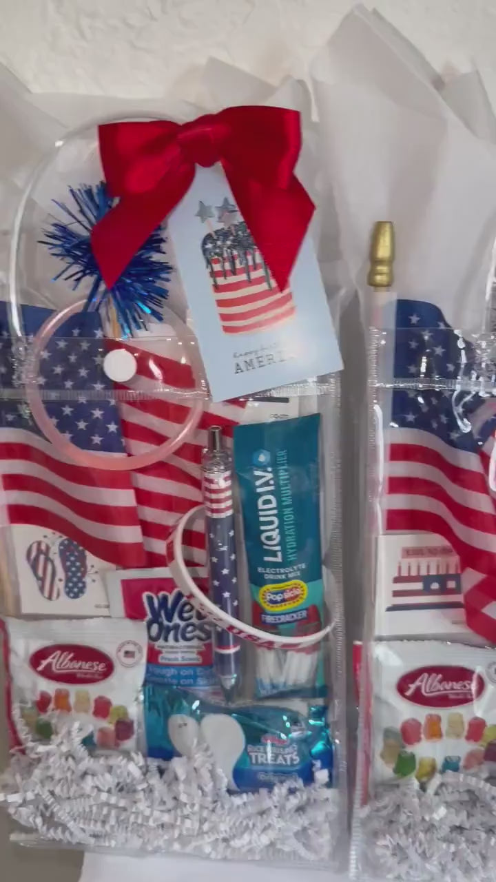 Patriotic Party Favor Bags | Red White Blue USA Gifts (Ready-to-Go)