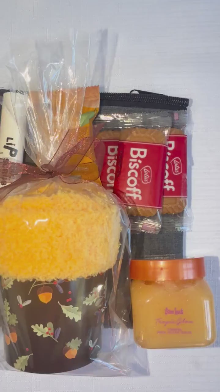 Fall Leaves Gift Bag for Her | Teacher and Nurse Appreciation Gift with Mini Scrub and Cozy Socks | Friendsgiving, Hostess, Staff Gift