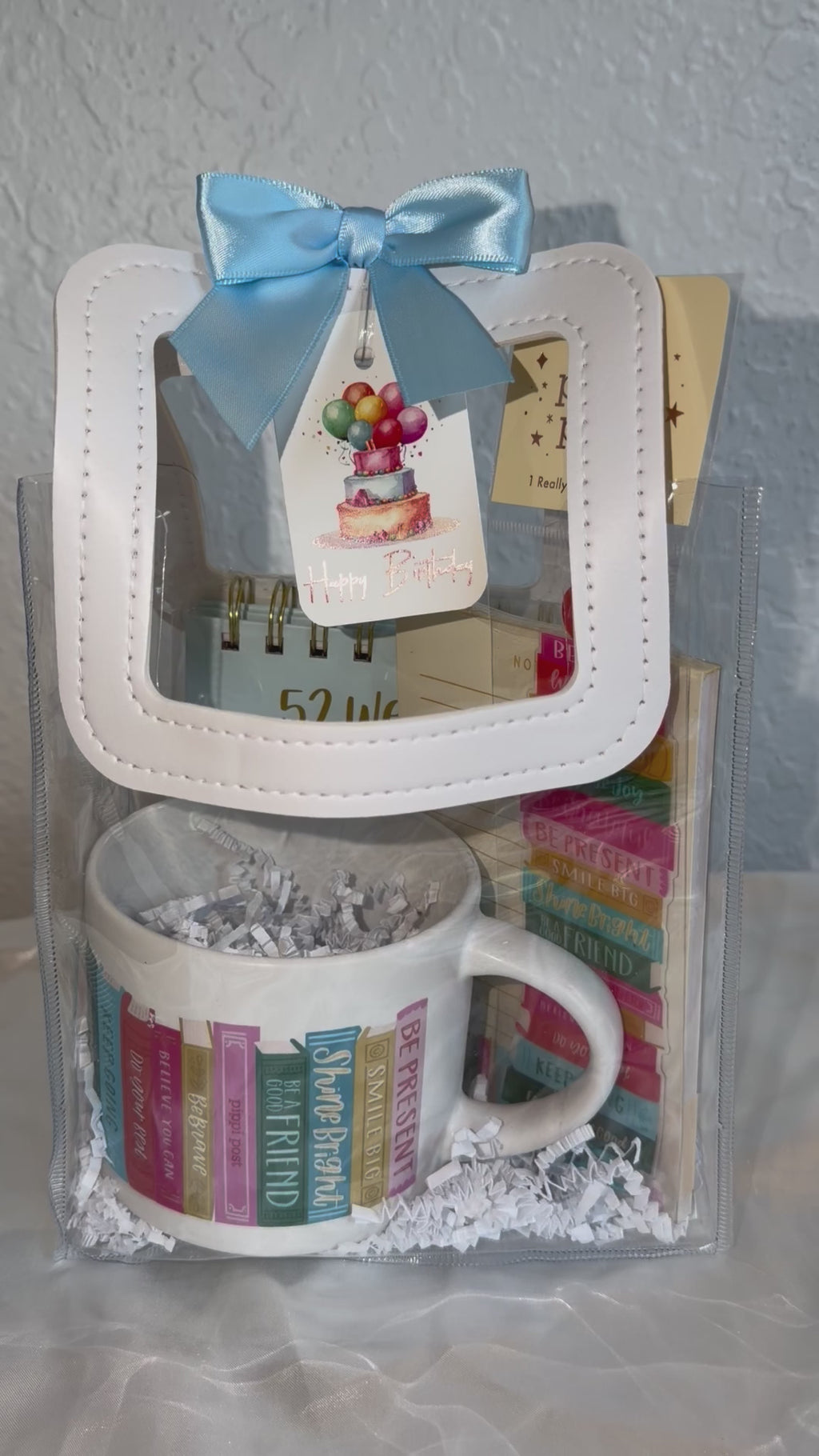 Pippi Post Affirmations Gift Set | Positive Affirmation Cards Gift Bag | Self Care Encouragement Gift for Women, Friends, Teens